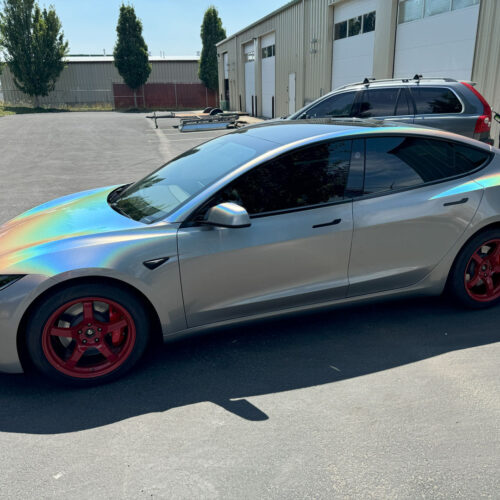 Aura Vinyl - Gloss Iridescent Silver - 2024 Tesla Model 3 Performance